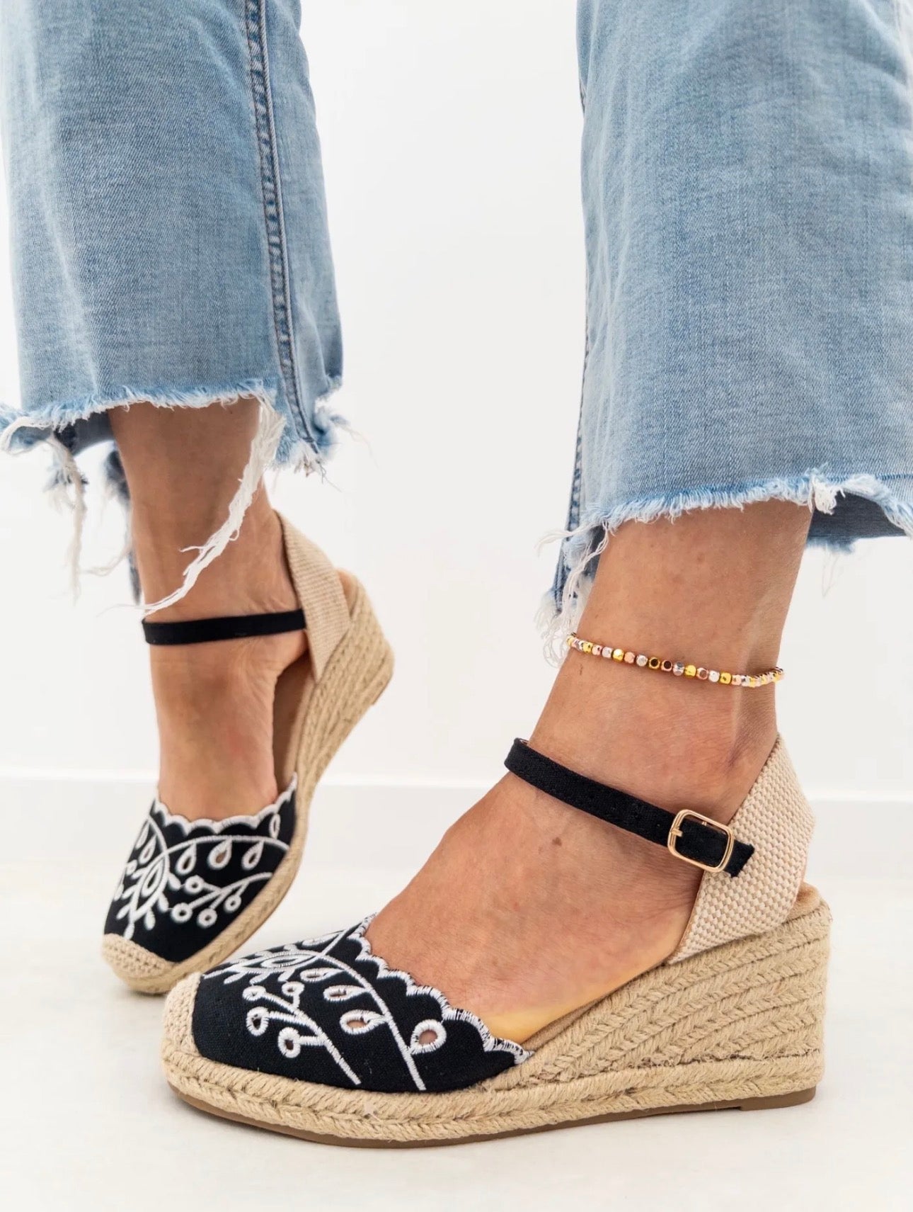 Esparteña Flores Oscura