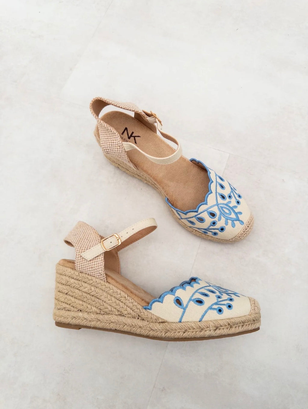 Esparteña Flores Azul