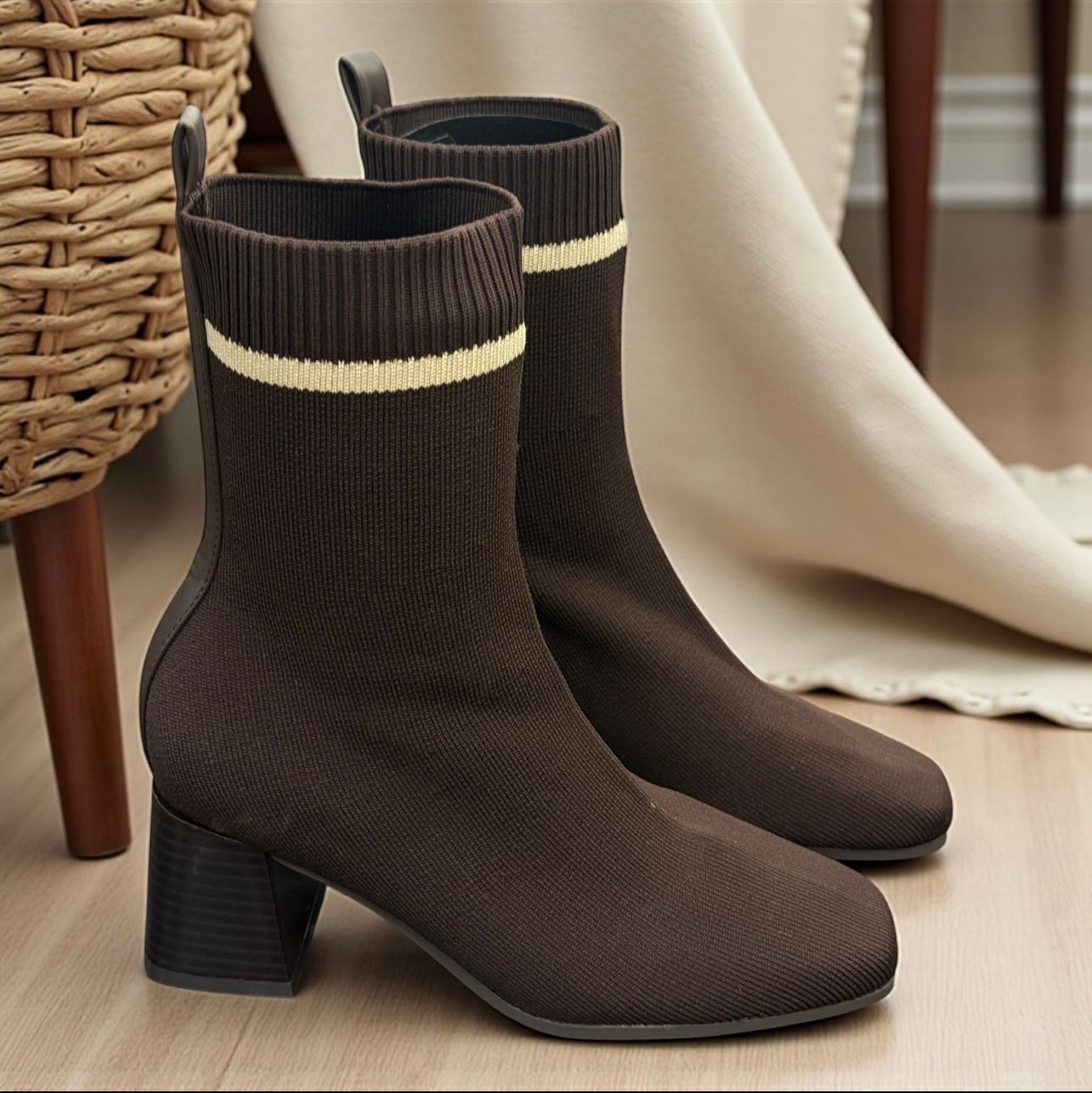 Botín Calcetín Ada Marrón