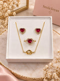 Conjunto Collar, Anillo y Pendientes Acero