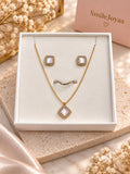 Conjunto Collar, Anillo y Pendientes Acero