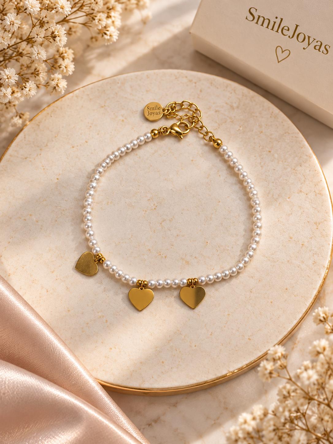 Pulsera Acero Corazones