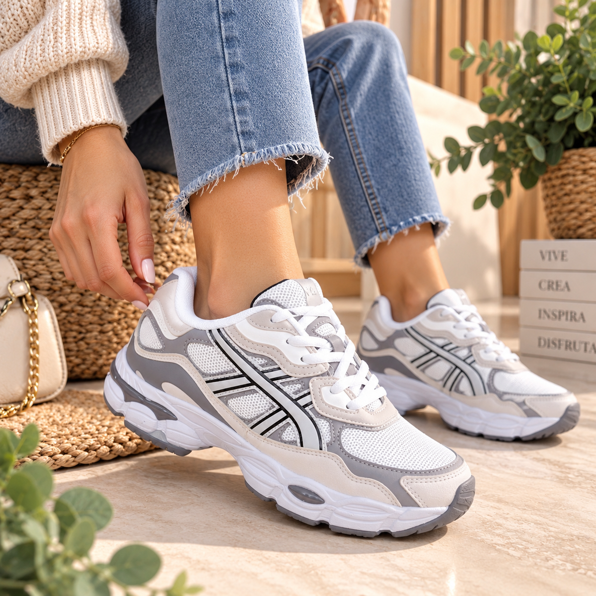 Zapatillas Asic Gris